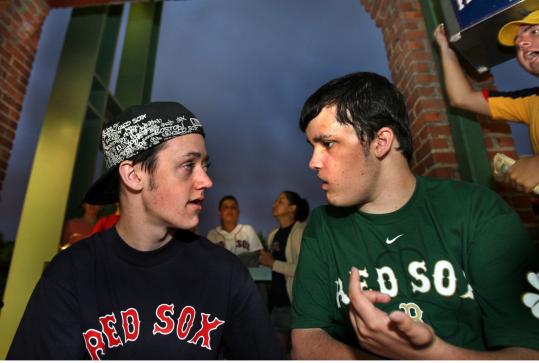 THE WISH Patrick Cadogan (right, with his brother Ryan) asked for two tickets to all of this year's Red Sox home games. Both boys suffer from neurofibromatosis type II.