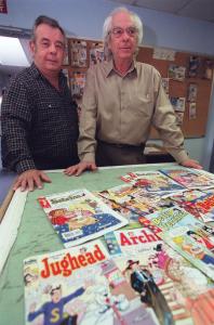 Richard Goldwater (left), president and publisher of Archie Comic Books, and Michael Silberkleit, the chairman and publisher stood in their offices in Mamaroneck, N.Y.