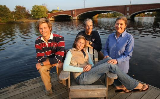 Newton's Stone family, including (from left) siblings Robbie and Gevvie and parents Gregg and Lisa, has old ties to this weekend's Head of the Charles.
