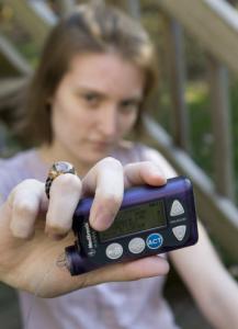 Sara Kingsley showed insulin pump mistaken for an iPod.