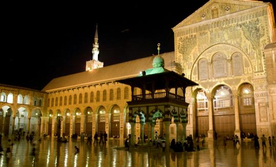 The Umayyad Mosque in Damascus is one of the world's largest and oldest mosques. Built between 706-15, it was the first mosque visited by a pope when John Paul II came to see relics of John the Baptist there in 2001. The Roman ruins at Apamea date to the second century and the once-grand street still bears the marks of chariot wheels.