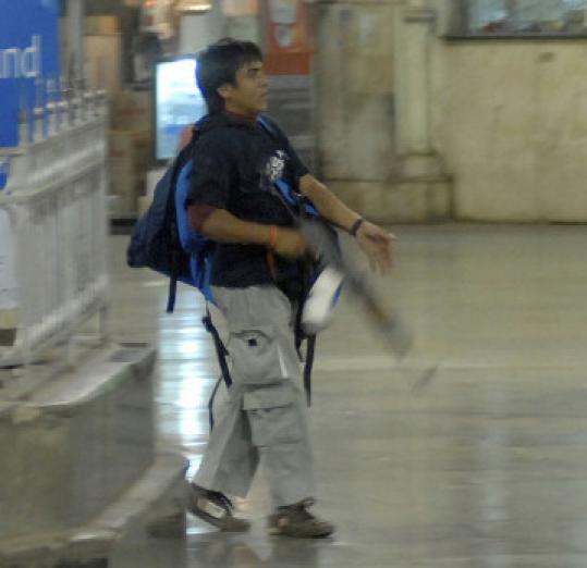 Ajmal Qasab, the only gunman captured in the India attacks, walked through a rail station in Mumbai last week.