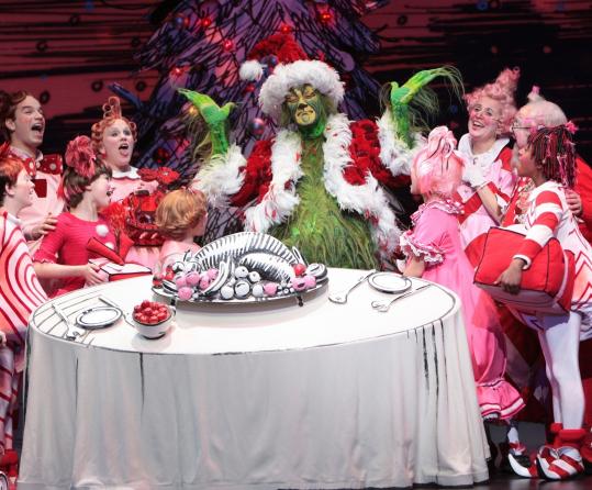 The Grinch joins the Whos for the holiday feast in ''Dr. Seuss' How the Grinch Stole Christmas! The Musical.''