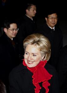 Secretary of State Hillary Clinton arrived in Beijing yesterday for talks with Chinese leaders. She does not want differences over human rights to prevent cooperation in other areas.