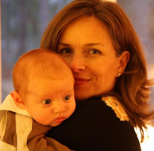 Former Channel 7 lead anchor Caterina Bandini with her son.
