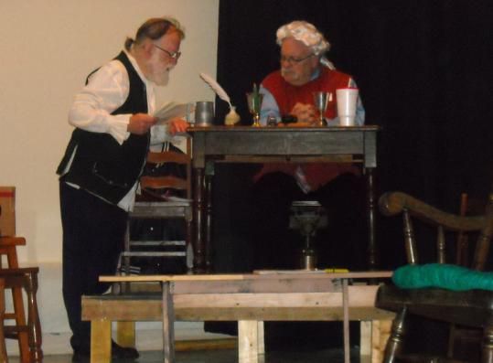 The Randolph Theater Company will present ''1776,'' about the signing of the Declaration of Independence. The cast includes Frank Gammon (left) of Avon and David Goode of Randolph.