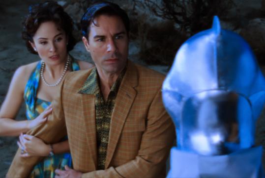 Eric McCormack (with Jody Thompson) plays an astrophysicist in ''Alien Trespass.''