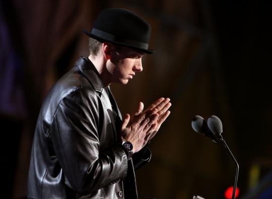 Eminem, who spoke at the induction of rappers Run-DMC at the Rock and Roll Hall of Fame in Cleveland last month, has a new album, ''Relapse,'' scheduled for release May 19.