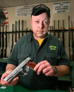 Jim Dooley, owner of the Middleboro Gun Shop, says he can barely keep up with demand.
