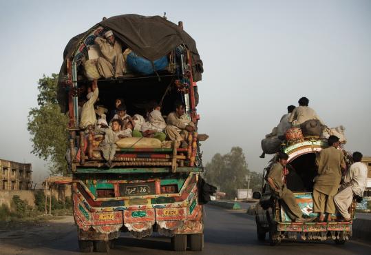 Civilians took advantage of the lifting of a curfew to flee military operations in the Swat Valley. The Pakistan government is organizing camps for the rising number of refugees.