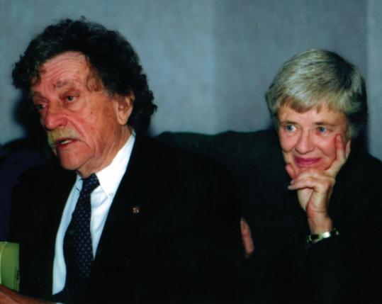 Author Kurt Vonnegut and friend Loree Rackstraw in 1993.