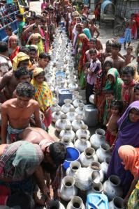 Pavel Rahman/Associated PressVillagers stood in line yesterday to collect fresh water in Shatkhira, Bangladesh.