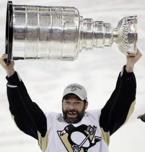Ex-Bruin Bill Guerin was one Penguin who was flying high Friday night, the Stanley Cup firmly in his team's grasp.
