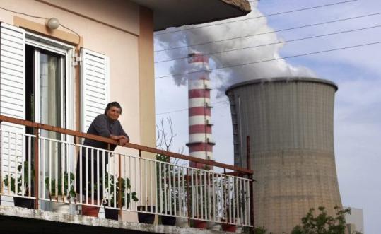 In Megalopolis, Greece, the air is heavy with dust and smoke from plants that burn brown coal to generate electricity.
