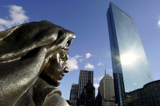 The John Hancock Tower in Boston was auctioned in March when its owners were unable to make debt payments on the property.