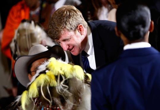 Representative Patrick Kennedy, shown at the White House Medal of Freedom ceremony Wednesday, said he has spent much of the summer with his father, Senator Edward M. Kennedy.