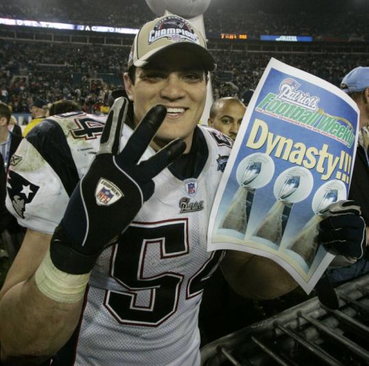 Patriots linebacker Tedy Bruschi knew three rings added up to a dynasty after the Eagles were felled in Super Bowl XXXIX.