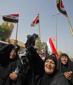 Demonstrators in Baghdad yesterday chanted slogans - “No water, no electricity in the country of oil and the two rivers.’’