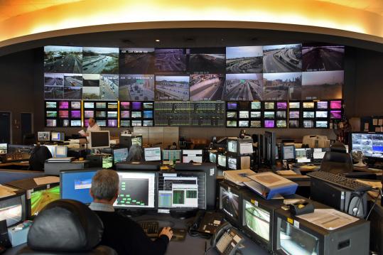 At the hub of the state’s transportation merger is the sophisticated video control center in South Boston.
