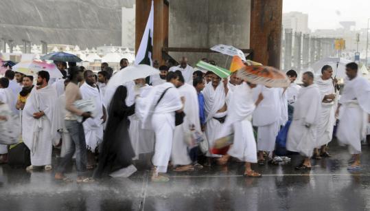 Yesterday’s heavy rainfall added an extra complication to Islam’s annual hajj pilgrimage. With millions of faithful Muslims converging on Mecca, health officials fear an outbreak of swine flu. The rain, however, kept the usual massive crowds down.
