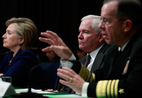 Secretary of State Hillary Rodham Clinton, Defense Secretary Robert Gates, and Admiral Michael Mullen testified yesterday.