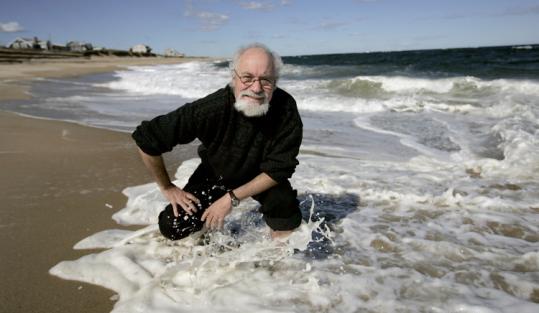 Jesse Kalfel at Plum Island. Of his book about cremation, he says, “It gets the conversation going.’’