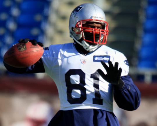 Wide receiver Randy Moss was in role reversal at practice yesterday.