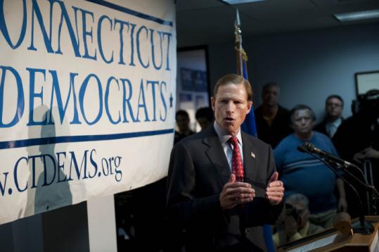 Two hours after Senator Chris Dodd said he would not seek reelection, Connecticut Attorney General Richard Blumenthal held a press conference declaring his bid for the seat.