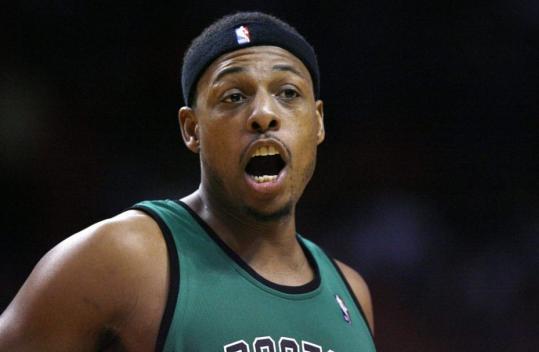 Paul Pierce returned last night to score 17 points in the Celtics’ 112-106 victory over the Heat.