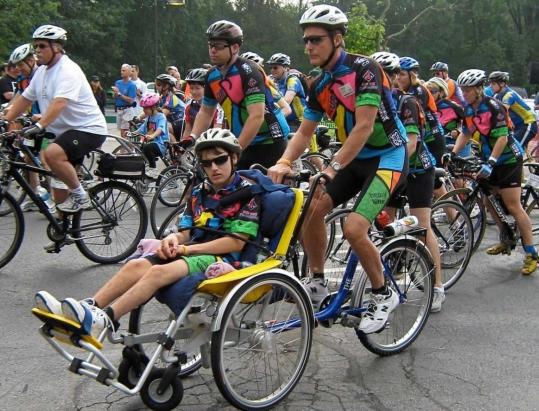In 2008, in tandem with his father, Steven, on a specially modified bike, Graham Gardner did the Pan-Mass Challenge ride in honor of a late friend, raising $16,000 for the Jimmy Fund.