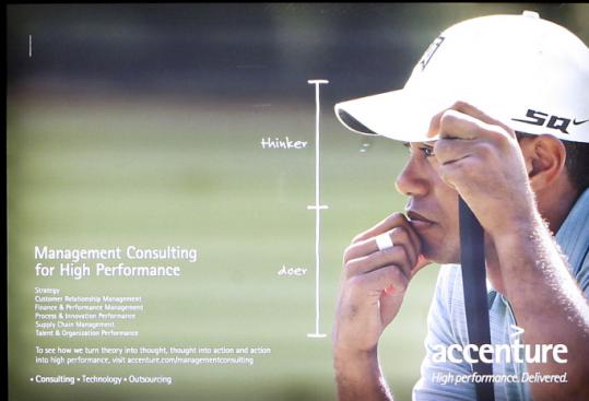Accenture replaced Tiger Woods in its ads last month.