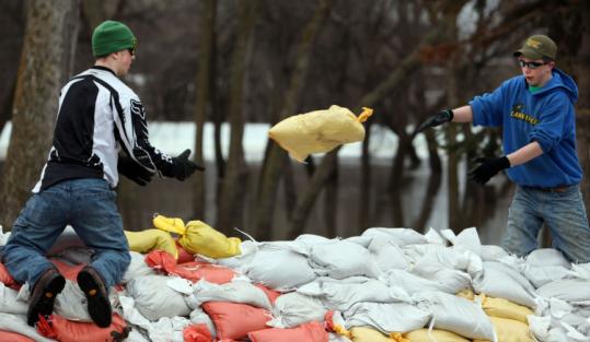 About 1,000 student volunteers have been critical to Fargo’s battle  against flooding. The Red River is due to crest Sunday.