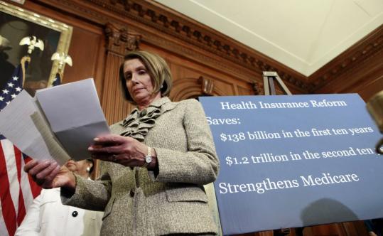 House Speaker Nancy Pelosi said a new analysis by the Congressional Budget Office that the health care measure would reduce the deficit by $138 billion would seal the deal for some undecided lawmakers.