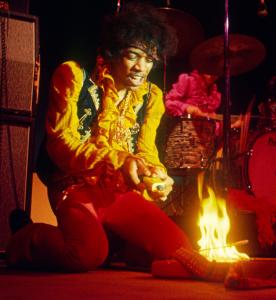 Jimi Hendrix lit his guitar on fire at Monterey in 1967.