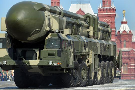 A Russian Topol-M intercontinental ballistic missile is driven through Red Square last year. On Friday, Russia and the United States announced they had sealed a new nuclear disarmament accord.