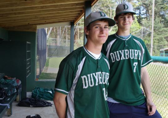 Fraternal twins Steve (left) and Jeff Blout, seniors at Duxbury High School, 