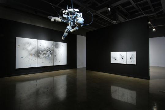 “Finding My Way Home 2’’ is on view in “Orthostatic Tolerance,’’ an exhibit by Tavares Strachan, who has trained as an astronaut and deep sea diver.