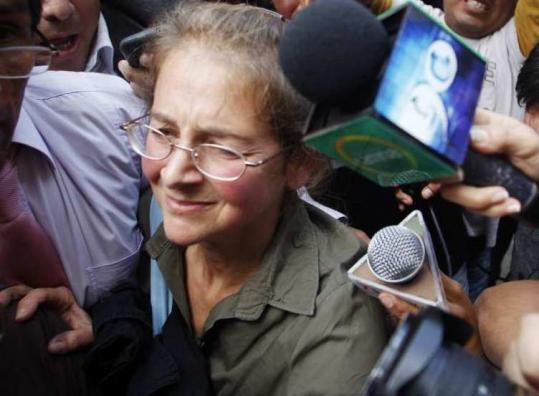 Lori   Berenson arrived at her new home yesterday in Lima surround by   journalists. She served nearly 15 years in prison.