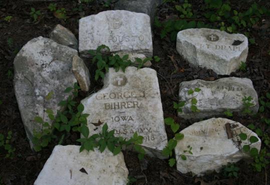 News that tombstones had apparently been used for erosion control outraged family members of the deceased and others.