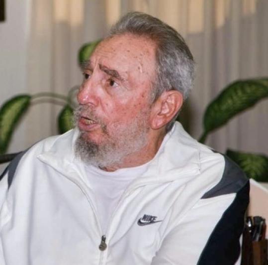 Fidel Castro, former leader of Cuba, visited the National Center  for Scientific Investigation in Havana and spoke to workers there.
