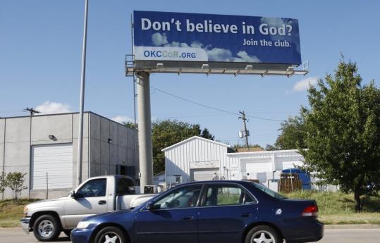 A billboard on Interstate 44 near the Oklahoma State Fair carried a local group’s message.