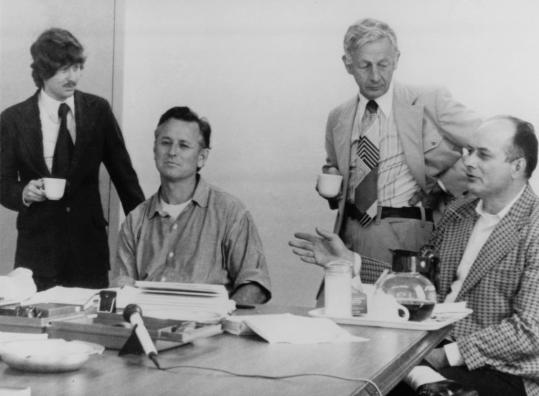 Investigator Gary Revel (from left), James Earl Ray, Jack Kershaw, and Ray’s brother Jerry met in 1977.