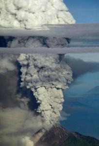 A plume of gas and ash billows some six miles high from the Mount Merapi volcano Nov. 4.