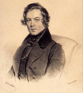 Robert Schumann in 1839. An Oct. 7, 1882, playbill for the BSO at Boston Music Hall includes Schumann’s Concerto for Piano-Forte in A minor.