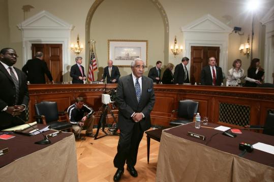 US Representative Charles Rangel after being told the House Committee on Standards of Official Conduct voted to censure him.