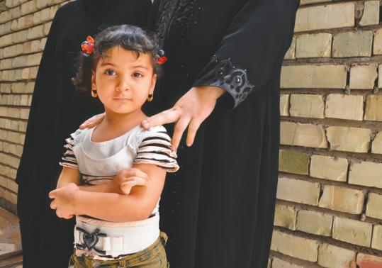 Four-year-old Nour Ibrahim saw Iraqi security forces detain her father earlier this years in Garma. The family spent several months trying to locate him.