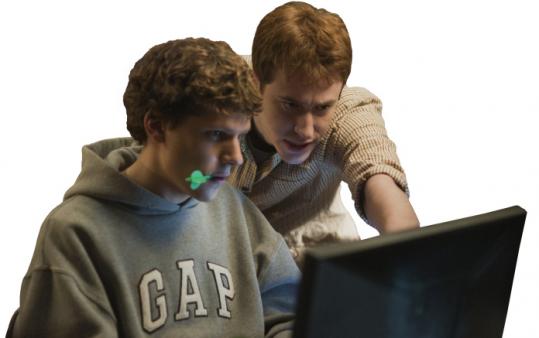 Jesse Eisenberg and Joseph Mazzello in 'The Social Network.'