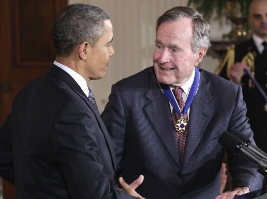 The recipients of the Presidential Medal of Freedom included former president George H.W. Bush.