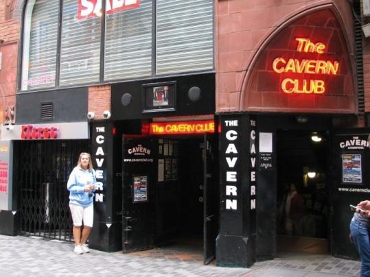 Joanne Miksis in front of The Cavern Club in Liverpool, where the Beatles played hundreds of times.