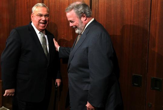 Mayor Menino said “me” when Peter Meade was asked why he would return to City Hall.
